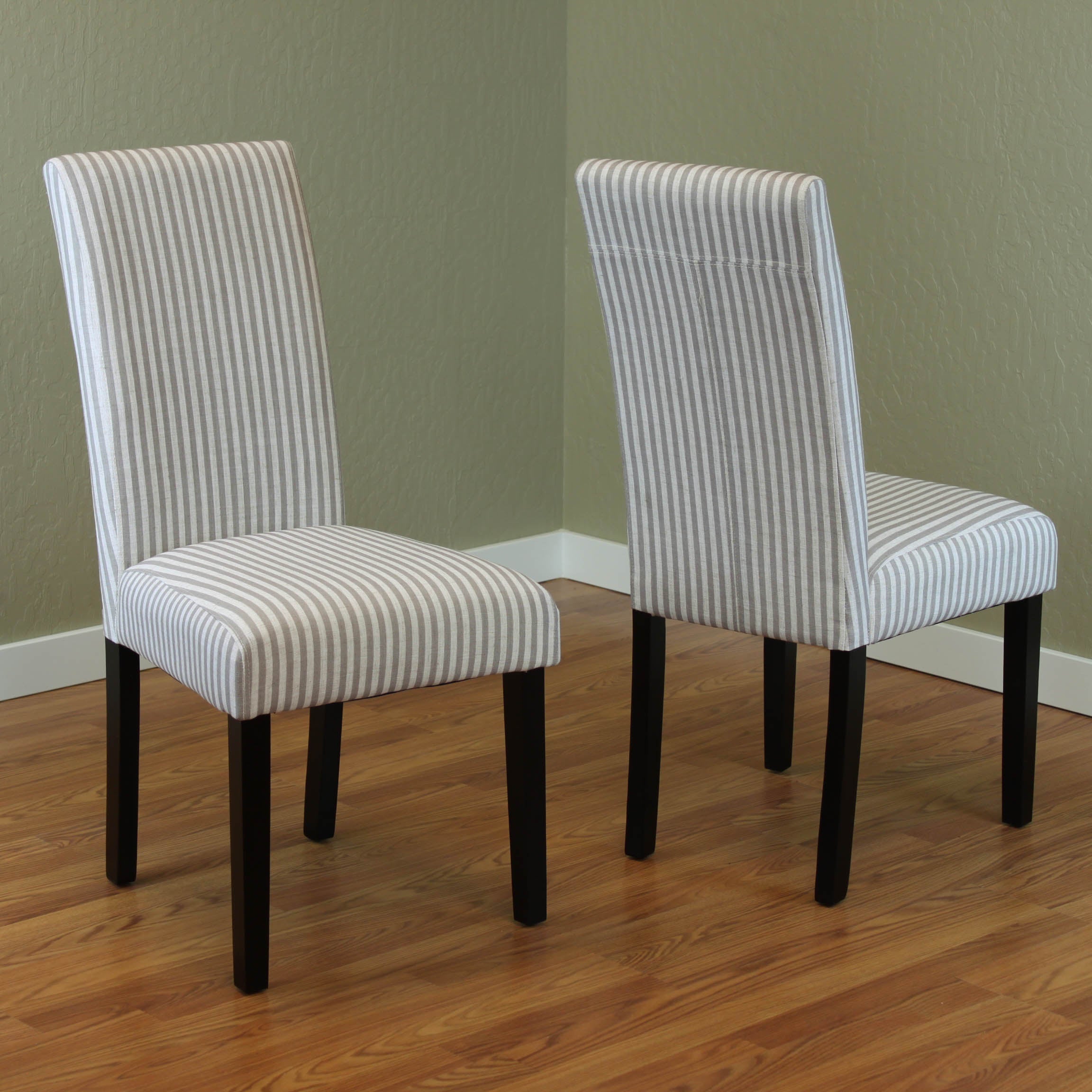 Villa Stripe Linen Dining Chairs (Set of 2)