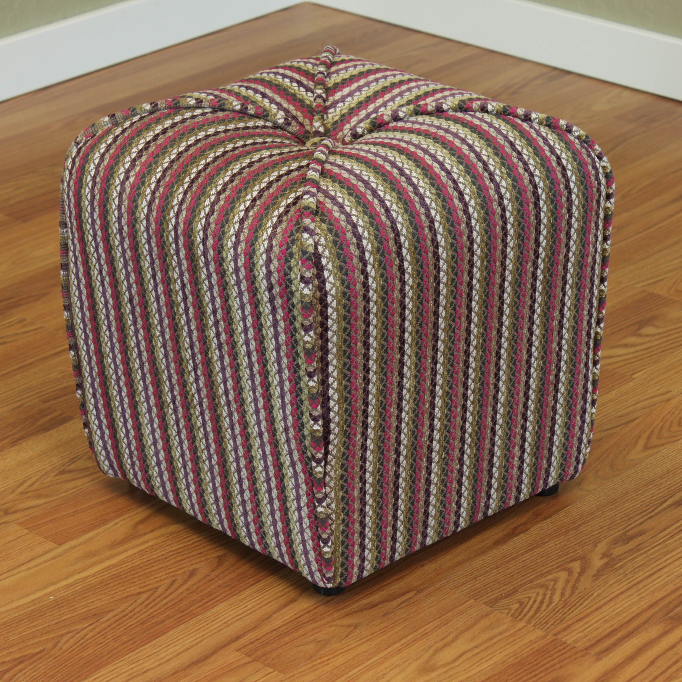 Seville Stripe Upholstered Ottoman