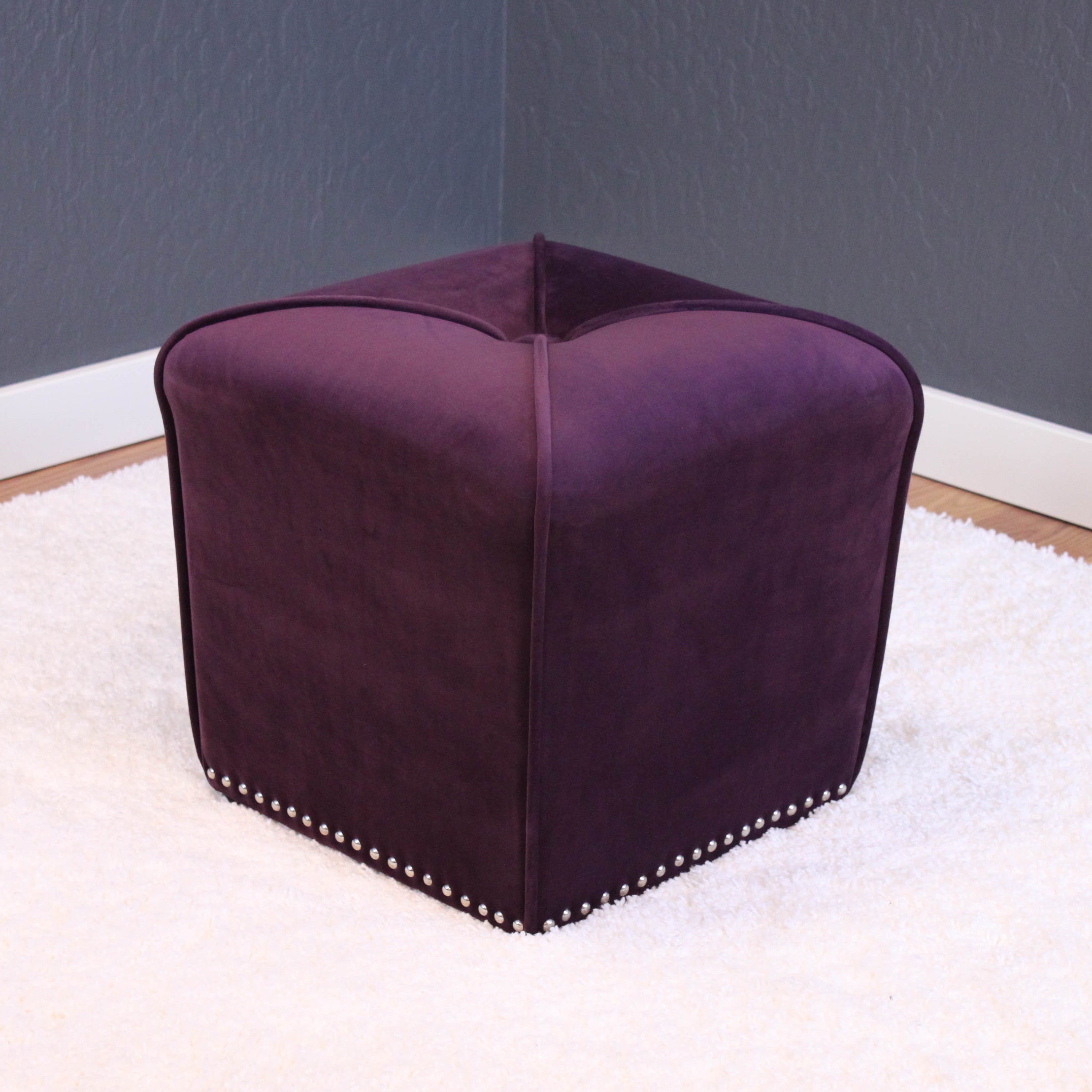 Aalten Velvet Ottoman