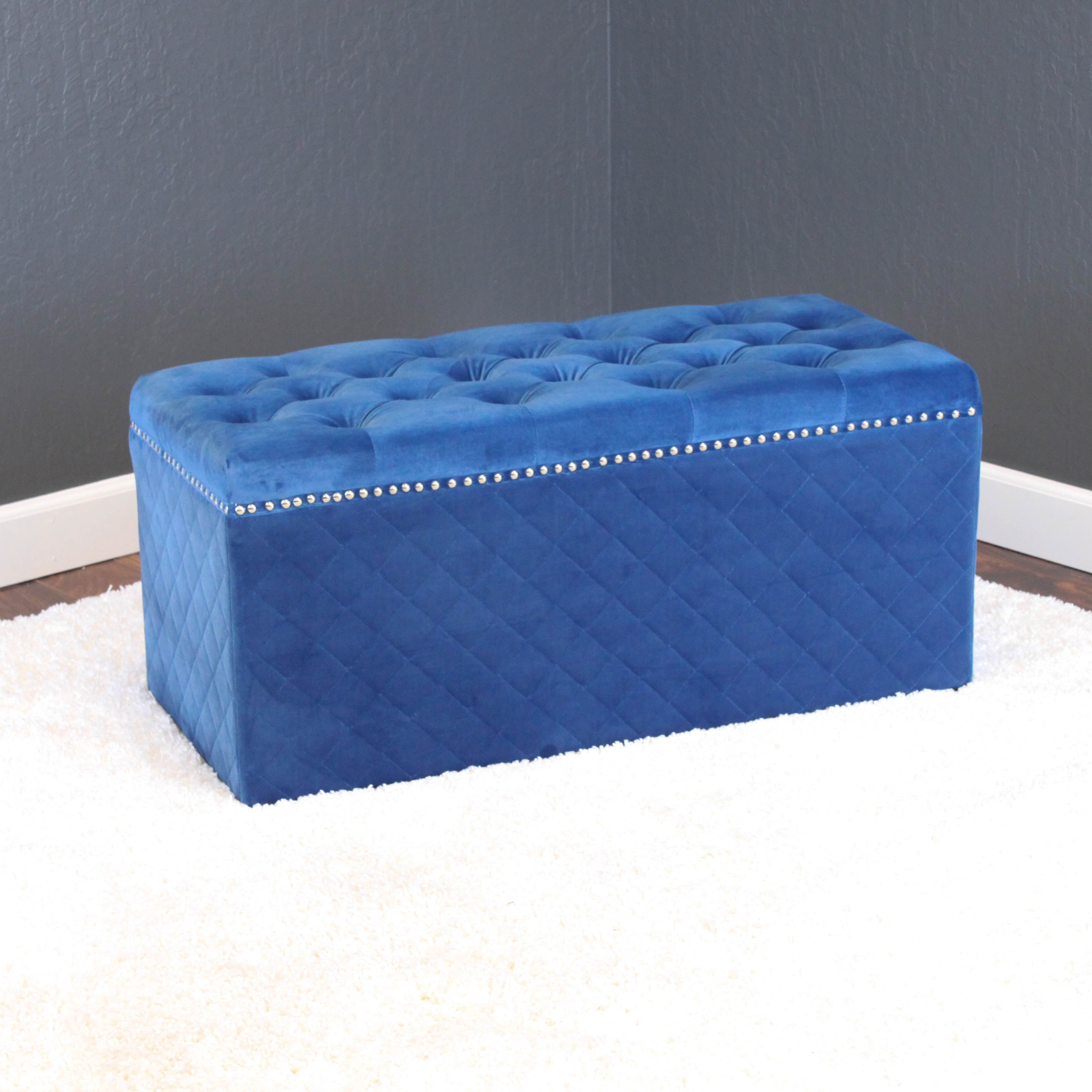 Lemele 36" Rectangle Velvet Ottoman