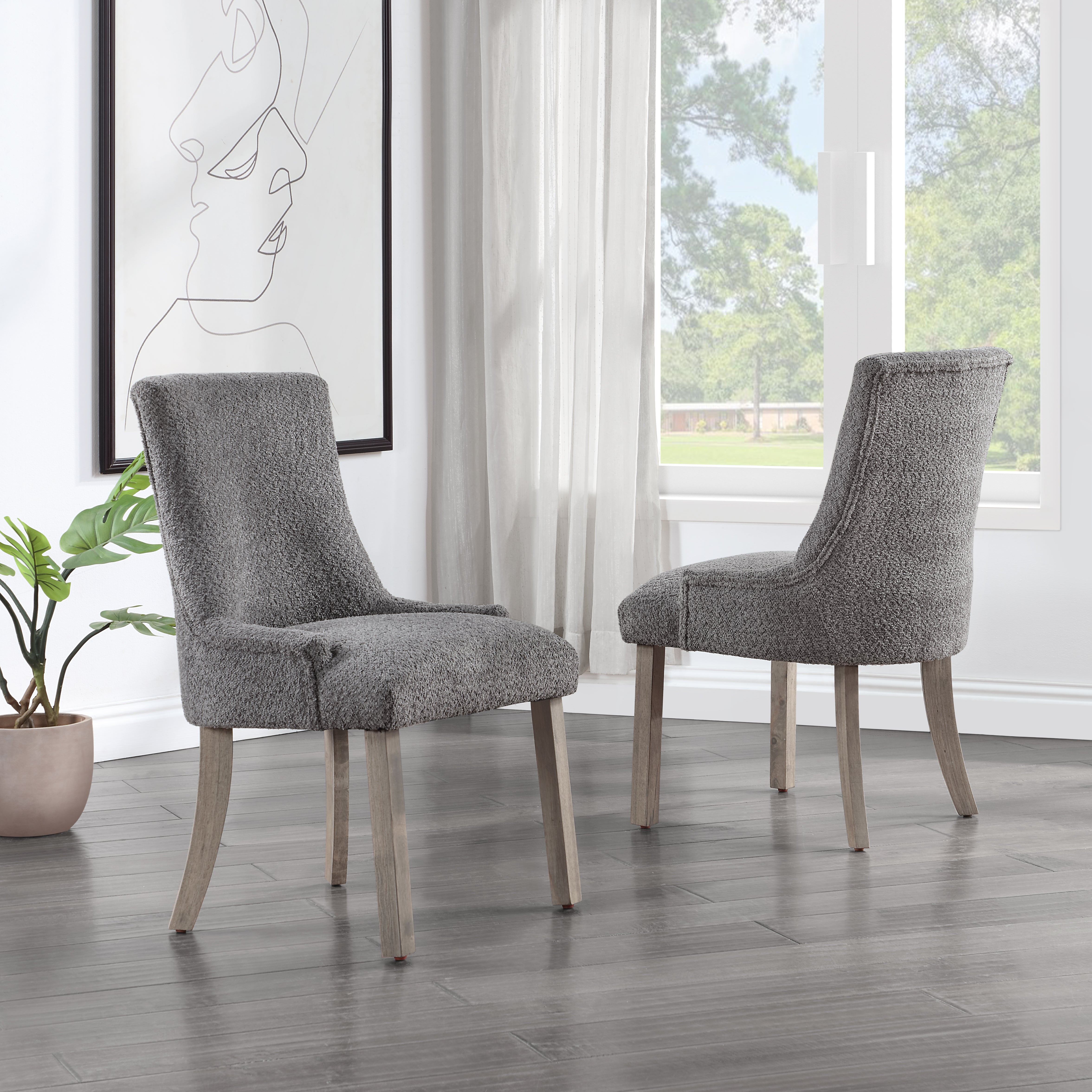 Lemele Boucle Dining Chairs (Set of 2)