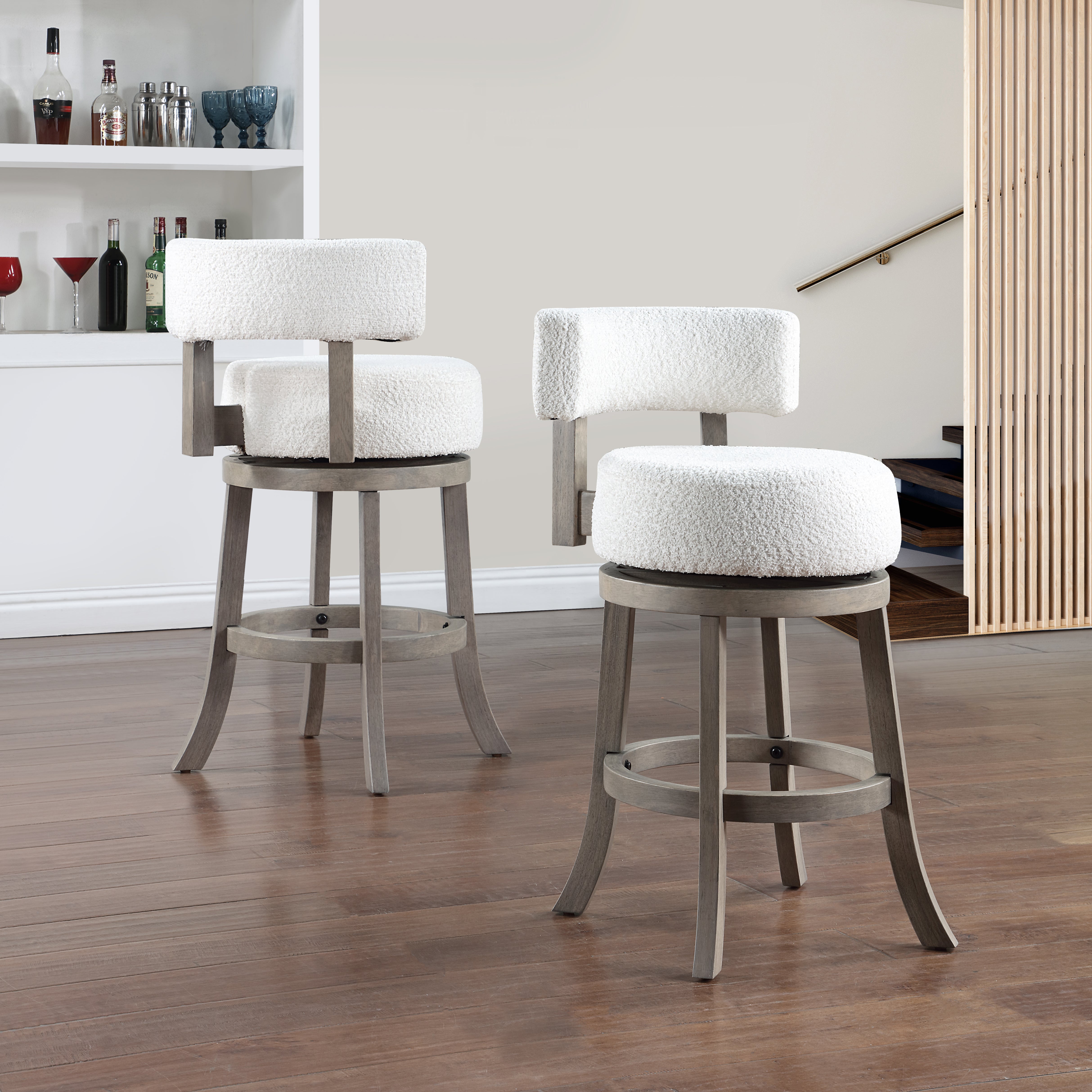 Mossoro Boucle Swivel Counter Chair
