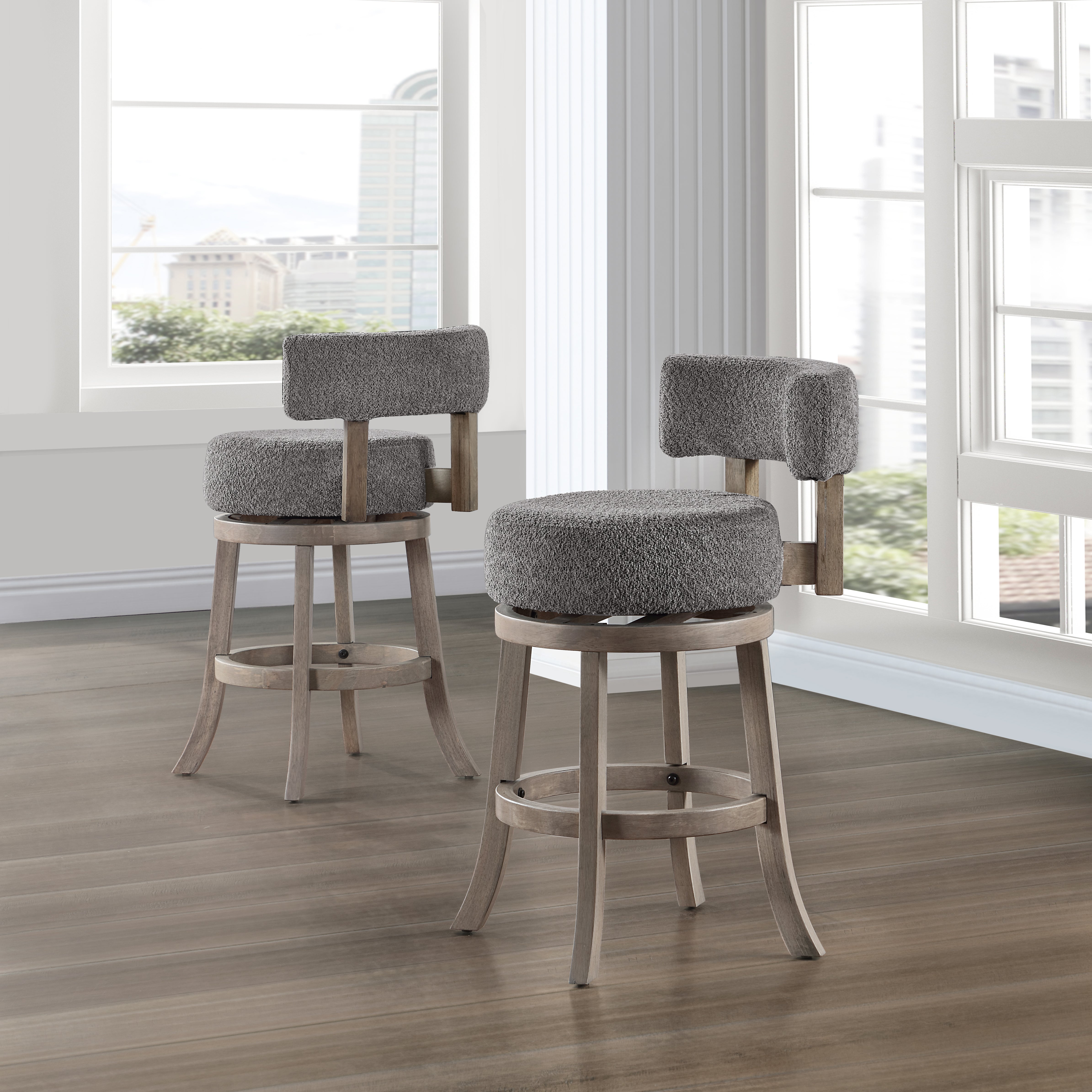 Mossoro Boucle Swivel Counter Chair