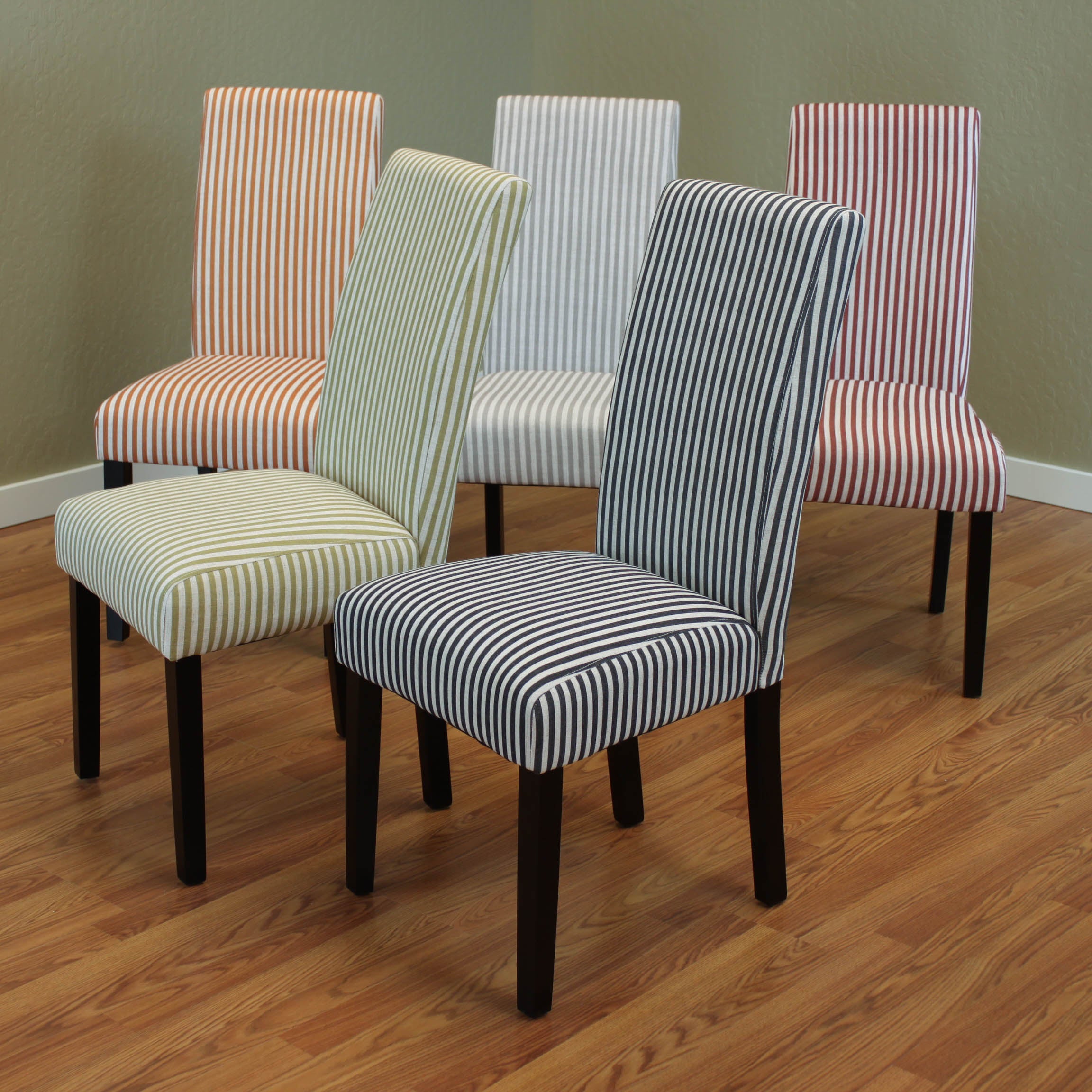 Villa Stripe Linen Dining Chairs (Set of 2)