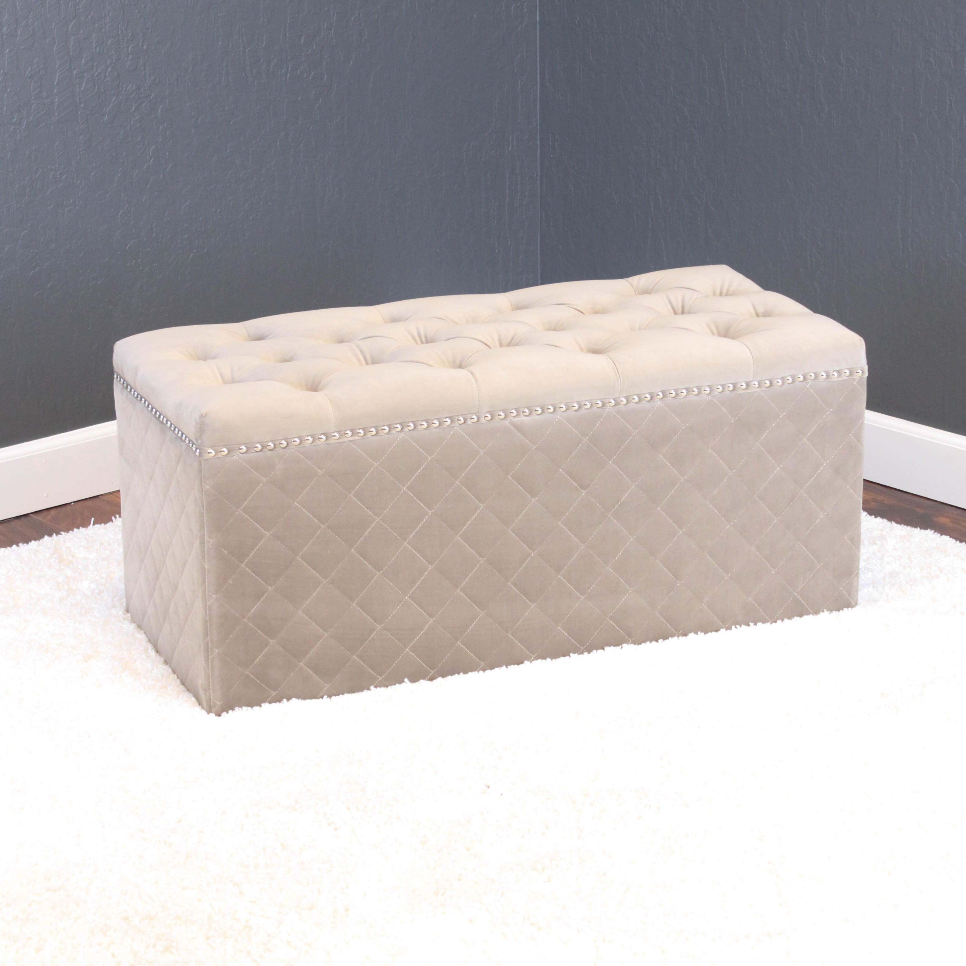 Lemele 36" Rectangle Velvet Ottoman